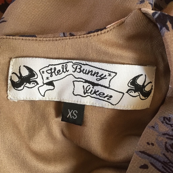 Hell Bunny Tan Floral Dress - Picture 6 of 7